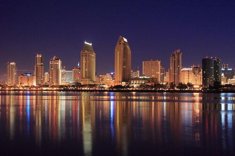 San Diego skyline at night
